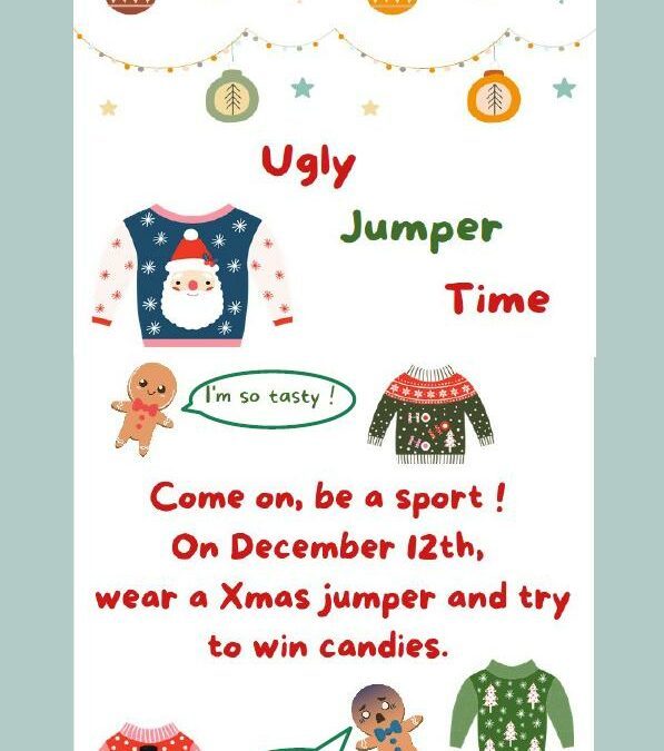 Journée du « Ugly chrismas Jumper Day » lundi 12 décembre !
